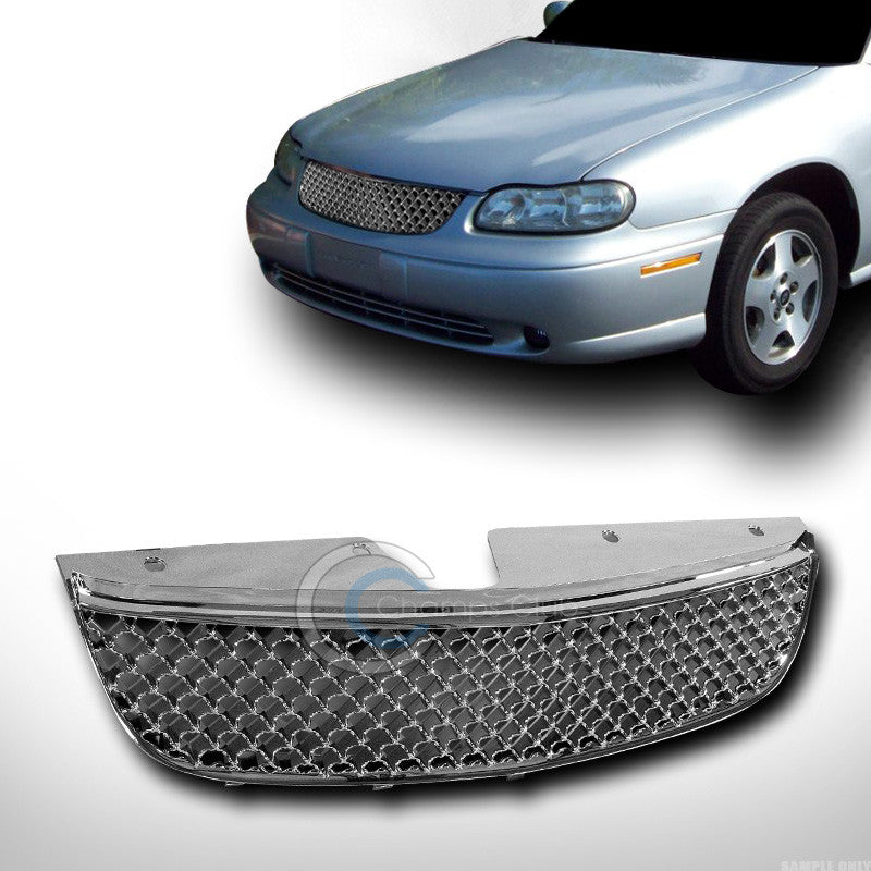 CHROME HONEYCOMB MESH FRONT HOOD BUMPER GRILL GRILLE COVER ABS 97+ CHEVY MALIBU