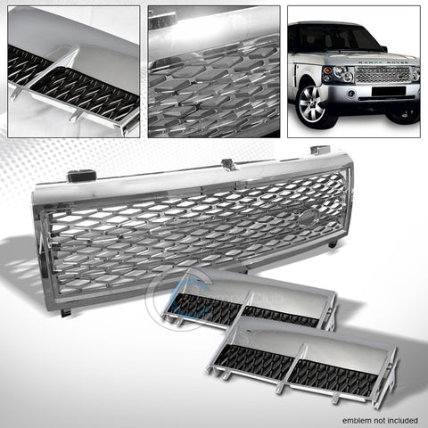 CHROME MESH GRILL GRILLE+CHROME/BLK HONEYCOMB FENDER VENT 2003-2005 RANGE ROVER