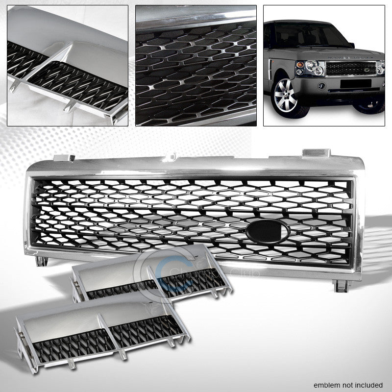 CHROME/BLACK MESH GRILLE+HONEYCOMB FENDER VENT GRILL 2003-2005 RANGE ROVER L322