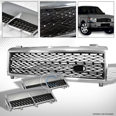 CHROME/BLACK MESH GRILLE+HONEYCOMB FENDER VENT GRILL 2003-2005 RANGE ROVER L322