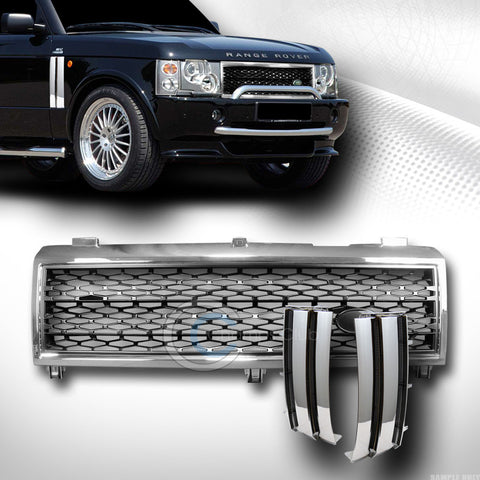 CHROME BLACK MESH BUMPER GRILL GRILLE+SIDE FENDER VENT V2 2003-2005 ROVER RANGE