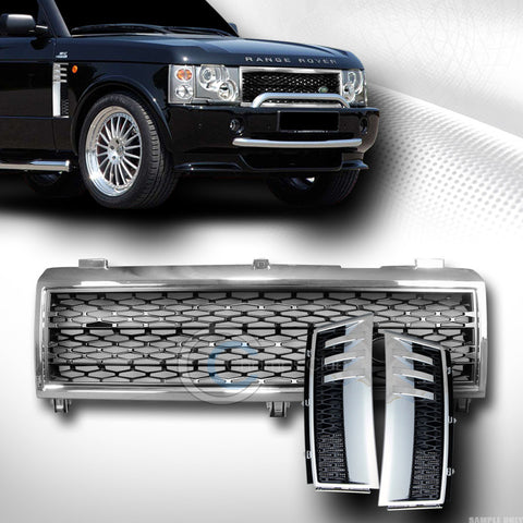 CHROME BLK MESH HOOD GRILL GRILLE W/HONEYCOMB FENDER VENT 2003-2005 RANGE ROVER