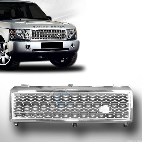 CHROME/SILVER HONEYCOMB FRONT HOOD BUMPER GRILL GRILLE ABS 2003-2005 RANGE ROVER