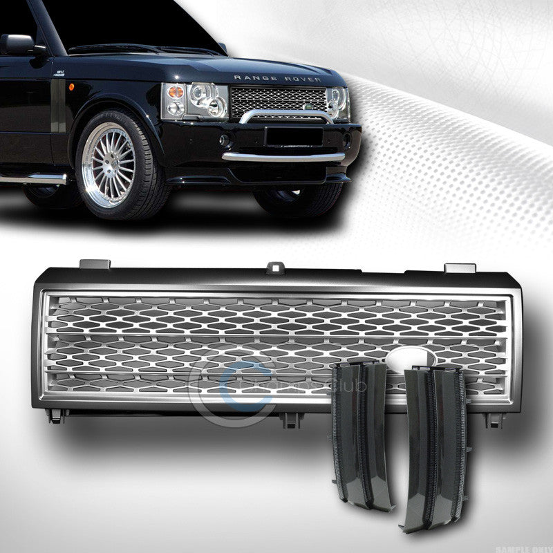 GREY SILVER MESH BUMPER GRILL GRILLE+SIDE FENDER VENT V2 2003-2005 ROVER RANGE