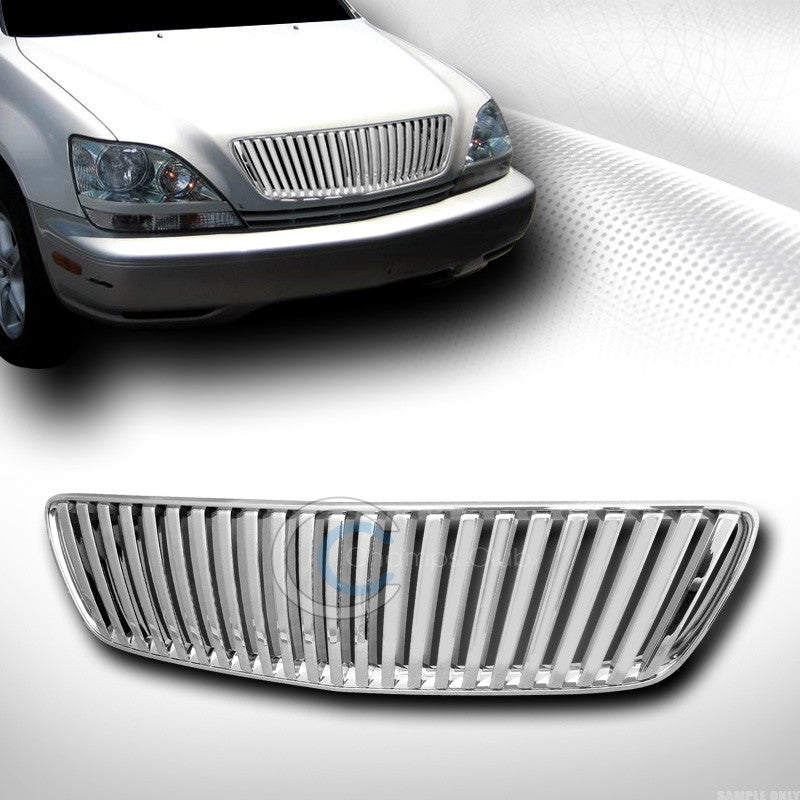 CHROME VERTICAL SPORT FRONT HOOD BUMPER GRILL GRILLE ABS 1999-2003 LEXUS RX300