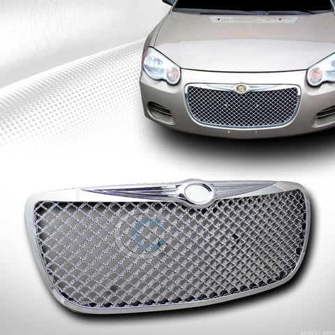 CHROME SPORT MESH FRONT HOOD BUMPER GRILL GRILLE COVER ABS 04+ CHRYSLER SEBRING