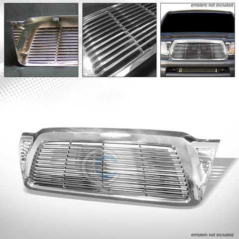 CHROME HORIZONTAL BILLET STYLE FRONT HOOD BUMPER GRILL GRILLE COVER 05-11 TACOMA