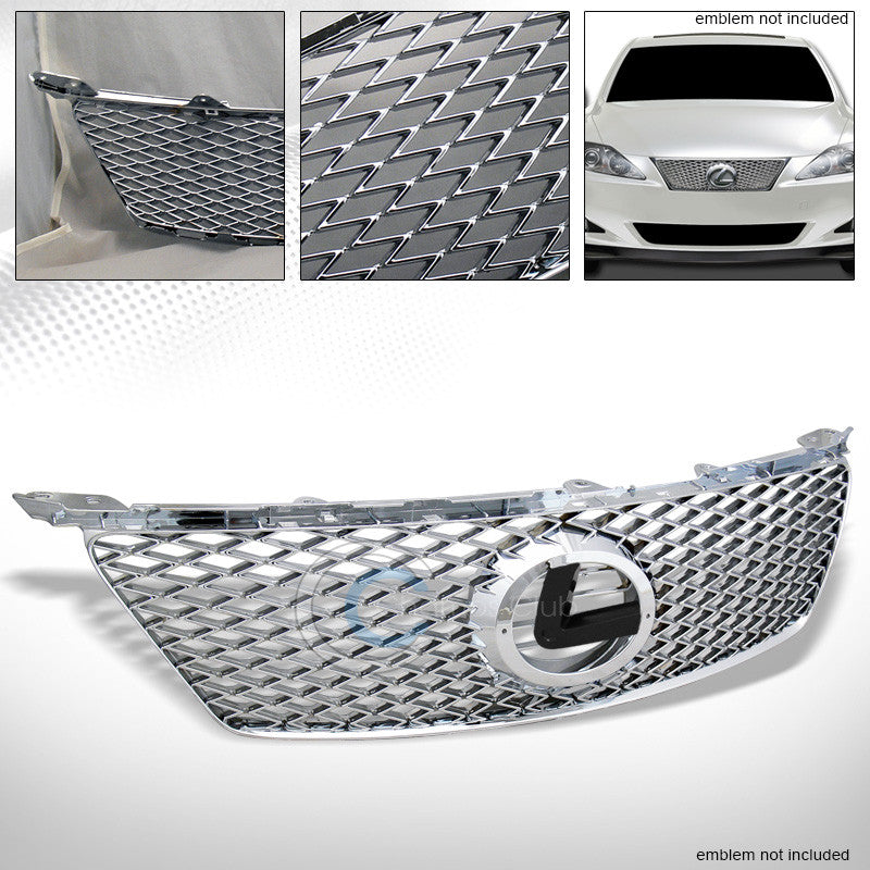 JDM F-SPORT STYLE CHROME MESH BUMPER GRILL GRILLE Fit 06-08 LEXUS IS IS250/IS350