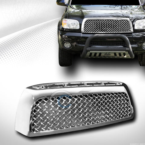 CHROME T-SPORT MESH FRONT HOOD BUMPER GRILL GRILLE COVER ABS 07-09 TOYOTA TUNDRA