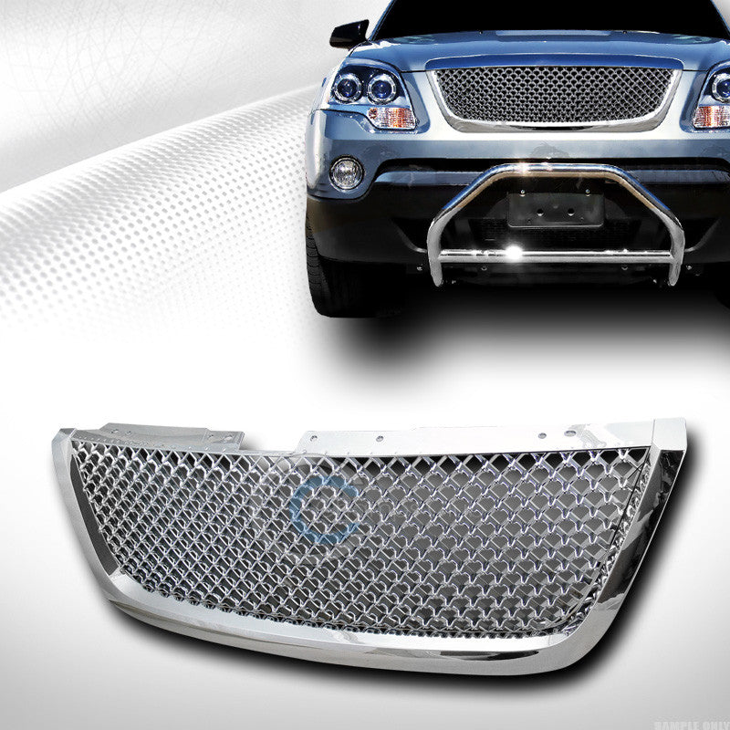 CHROME SPORT STYLE MESH FRONT HOOD BUMPER GRILL GRILLE COVER 07-12 GMC ACADIA