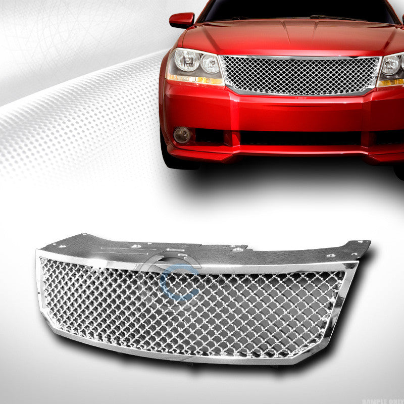 CHROME SPORT MESH FRONT HOOD BUMPER GRILL GRILLE COVER ABS 08-10 DODGE AVENGER