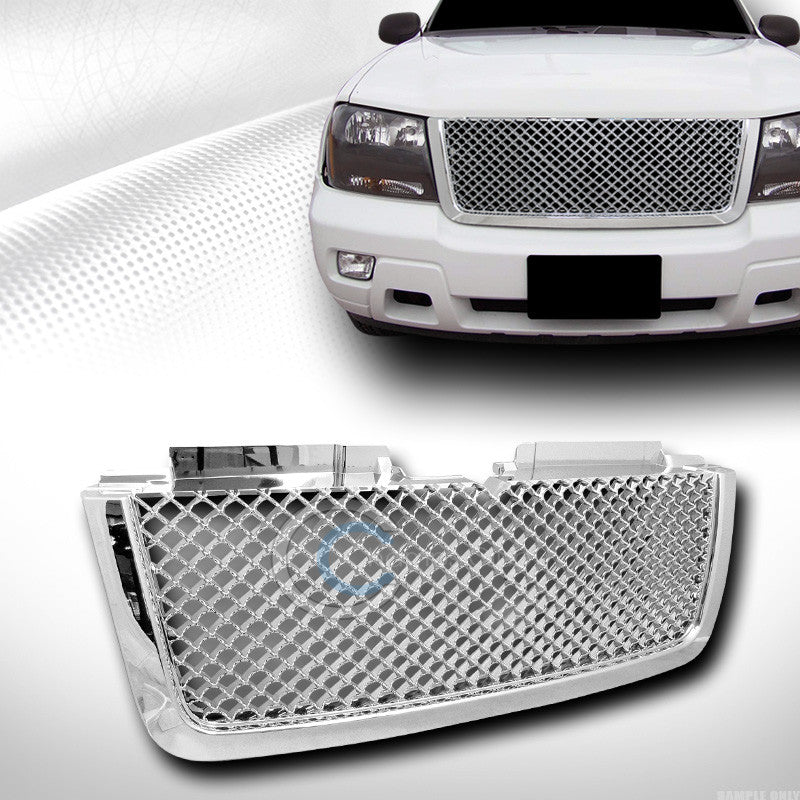 CHROME SPORT MESH FRONT HOOD BUMPER GRILL GRILLE COVER ABS 06-09 TRAILBLAZER LT