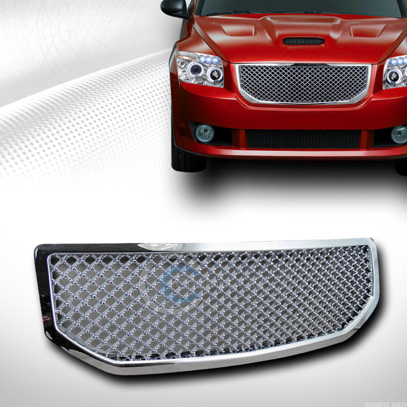 CHROME SPORT MESH FRONT HOOD BUMPER GRILL GRILLE COVER 1P 06/07-12 DODGE CALIBER