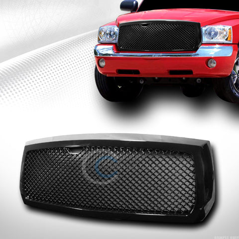 BLACK SPORT MESH FRONT HOOD BUMPER GRILL GRILLE COVER ABS 05 06 07 DODGE DAKOTA