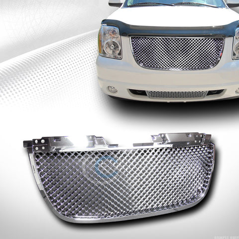 CHROME SPORT MESH FRONT HOOD BUMPER GRILL GRILLE COVER ABS 07-12 YUKON DENALI XL