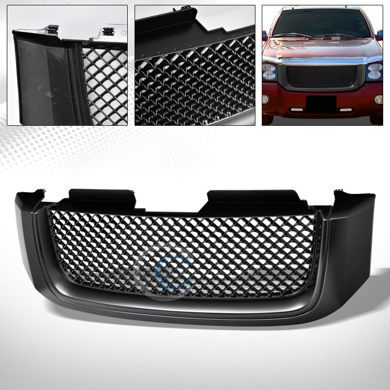 MATTE BLK SPORT MESH STYLE FRONT HOOD BUMPER GRILL GRILLE COVER 02-08 GMC ENVOY