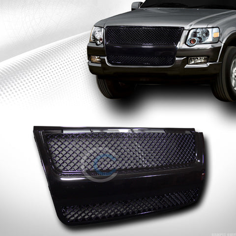 BLK MESH FRONT HOOD BUMPER GRILL GRILLE COVER ABS 07-10 FORD EXPLORER SPORT TRAC