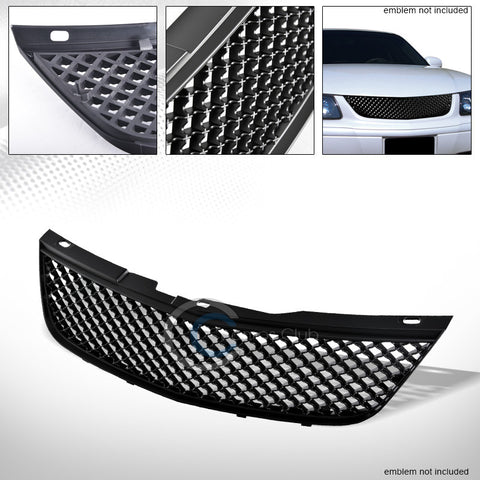 MATTE BLK SPORT MESH FRONT HOOD BUMPER GRILL GRILLE COVER ABS 00-05 CHEVY IMPALA