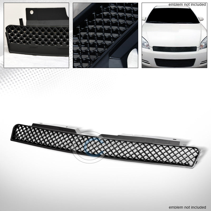 BLK MESH FRONT HOOD BUMPER GRILL GRILLE COVER ABS 06-16 CHEVY IMPALA/MONTE CARLO