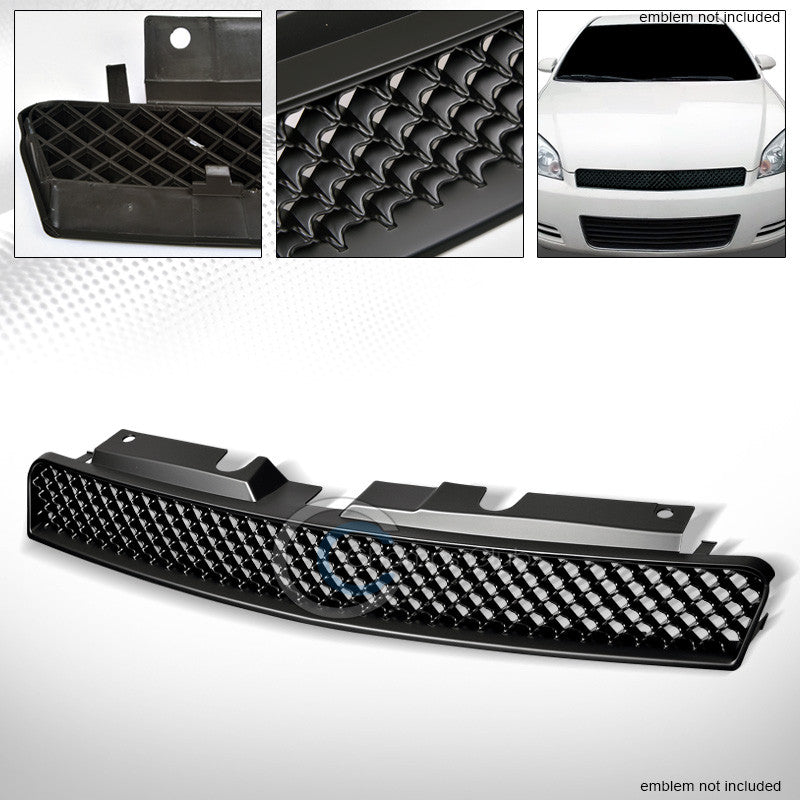 MATTE BLK MESH FRONT HOOD BUMPER GRILL GRILLE COVER ABS 06-16 IMPALA/MONTE CARLO