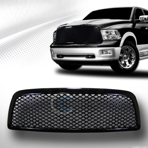 BLK SPORT MESH FRONT HOOD BUMPER GRILL GRILLE COVER ABS 1PC 09-12 DODGE RAM 1500