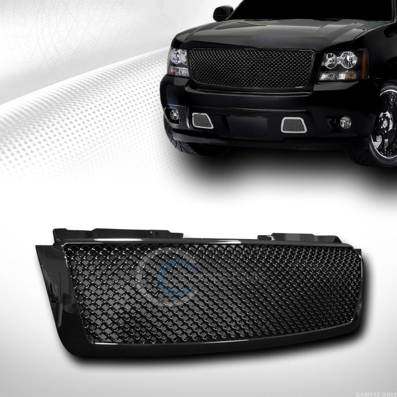 BLK MESH FRONT HOOD BUMPER GRILL GRILLE COVER ABS 07-14 TAHOE/SUBURBAN/AVALANCHE