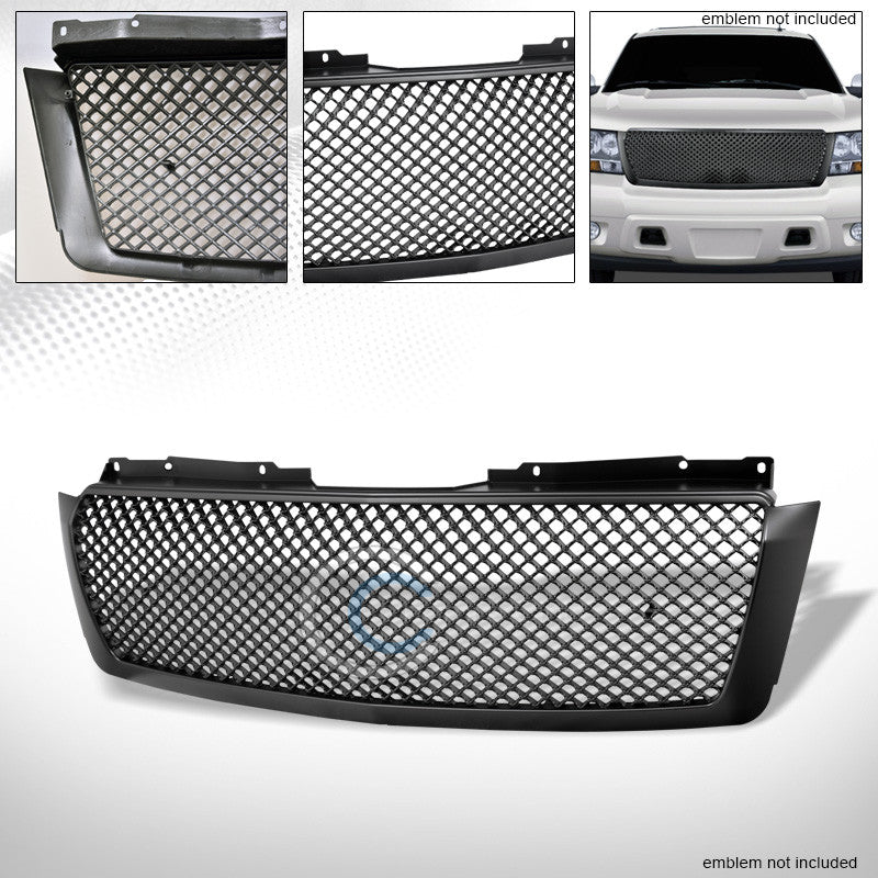 MATTE BLK MESH FRONT HOOD BUMPER GRILL GRILLE ABS 07-14 TAHOE/SUBURBAN/AVALANCHE