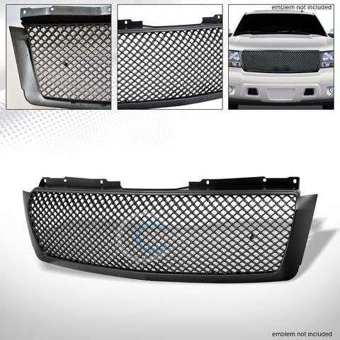 MATTE BLK MESH FRONT HOOD BUMPER GRILL GRILLE ABS 07-14 TAHOE/SUBURBAN/AVALANCHE