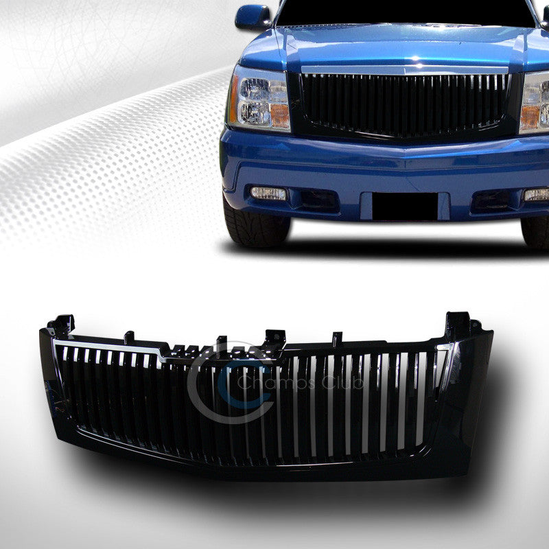 BLACK VERTICAL VIP FRONT HOOD BUMPER GRILL GRILLE GUARD ABS 2002-2006 ESCALADE