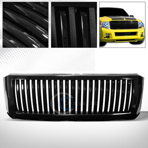 BLACK VERTICAL VIP FRONT HOOD BUMPER GRILL GRILLE COVER 1P 07-14 FORD EXPEDITION