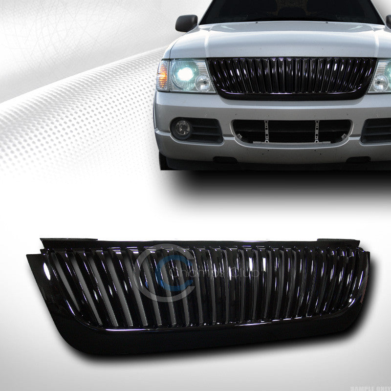 BLK VERTICAL FRONT HOOD BUMPER GRILL GRILLE COVER ABS 02-05 FORD EXPLORER 4D 4DR