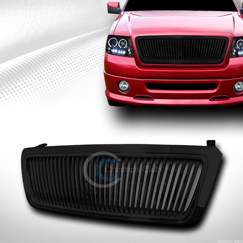 BLK VERTICAL VIP SPORT FRONT HOOD BUMPER GRILL GRILLE COVER ABS 04-08 FORD F150