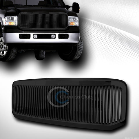 BLK VERTICAL FRONT HOOD BUMPER GRILL GRILLE COVER ABS 05-07 F250/F350 SUPER DUTY