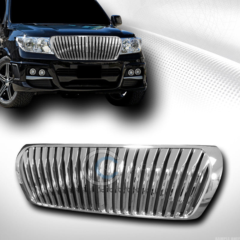 CHROME VERTICAL FRONT HOOD BUMPER GRILL GRILLE COVER 08-12 TOYOTA LAND CRUISER