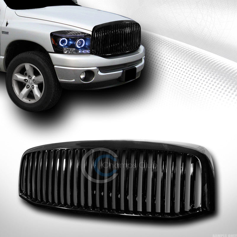 BLACK VERTICAL FRONT HOOD BUMPER GRILL GRILLE COVER ABS 06-08/09 DODGE RAM TRUCK