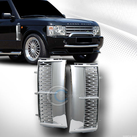 CHROME/SILVER MESH SIDE FENDER INTAKE VENT GRILL GRILLE 2003-2012 RANGE ROVER