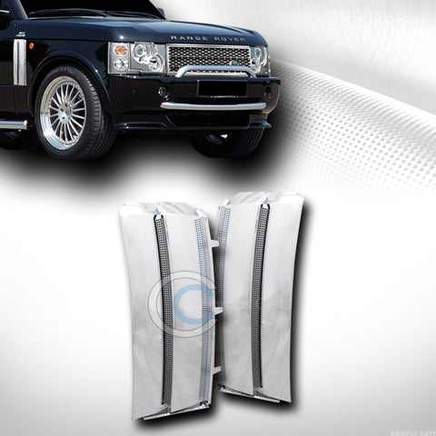 CHROME MESH FRONT SIDE FENDER VENT GRILL GRILLE COVER V2 03-12 LAND RANGE ROVER