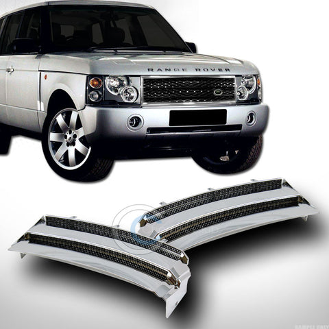 CHROME/BLACK MESH SIDE FENDER INTAKE VENT GRILL GRILLE V2 2003-2012 RANGE ROVER