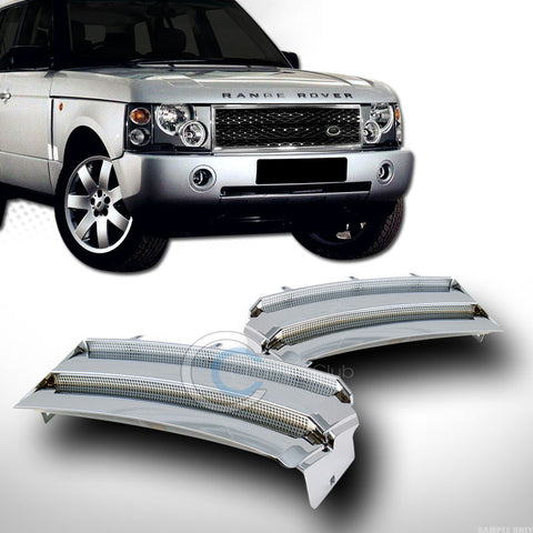 CHROME/SILVER MESH SIDE FENDER INTAKE VENT GRILL GRILLE V2 2003-2012 RANGE ROVER