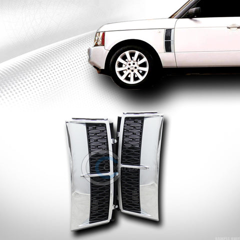 CHROME/BLK MESH SIDE FENDER VENT GRILL GRILLE ABS 2003-2011 LAND RANGE ROVER HSE