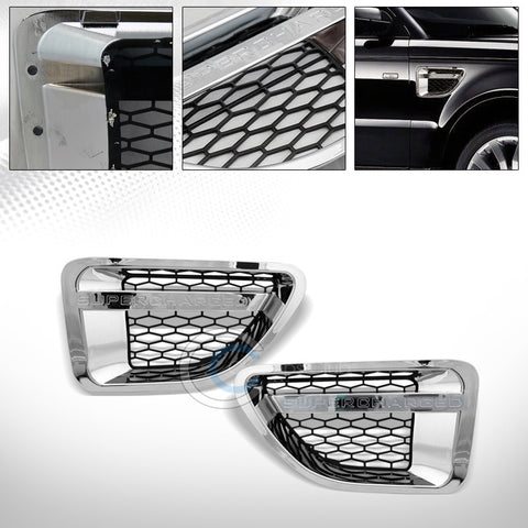 CHROME/BLACK LUXURY MESH SIDE FENDER VENT GRILL GRILLE 06-09 RANGE ROVER SPORT