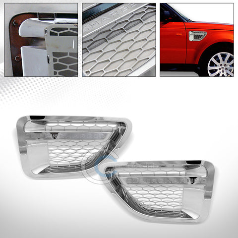 CHROME/SILVER MESH SIDE AIR FENDER GRILL GRILLE 2006-2009 ROVER RANGE SPORT L320