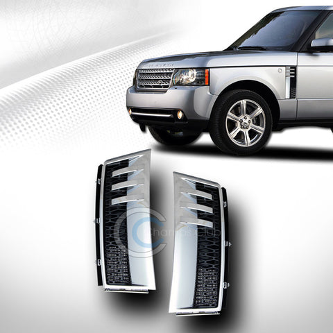 CHROME/BLK LUXURY MESH SIDE FENDER GRILL GRILLE 2003-2012 LAND RANGE ROVER L322