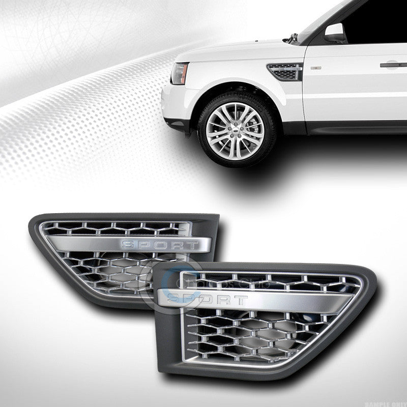 EURO SILVER/GREY MESH SIDE FENDER VENT GRILL GRILLE 2010-2012 ROVER RANGE SPORT