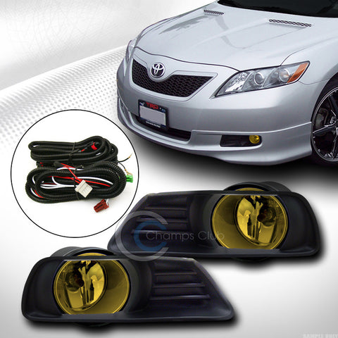 YELLOW LENS BUMPER DRIVING FOG LIGHTS LAMP+SWITCH+BEZEL COVER 07-09 TOYOTA CAMRY