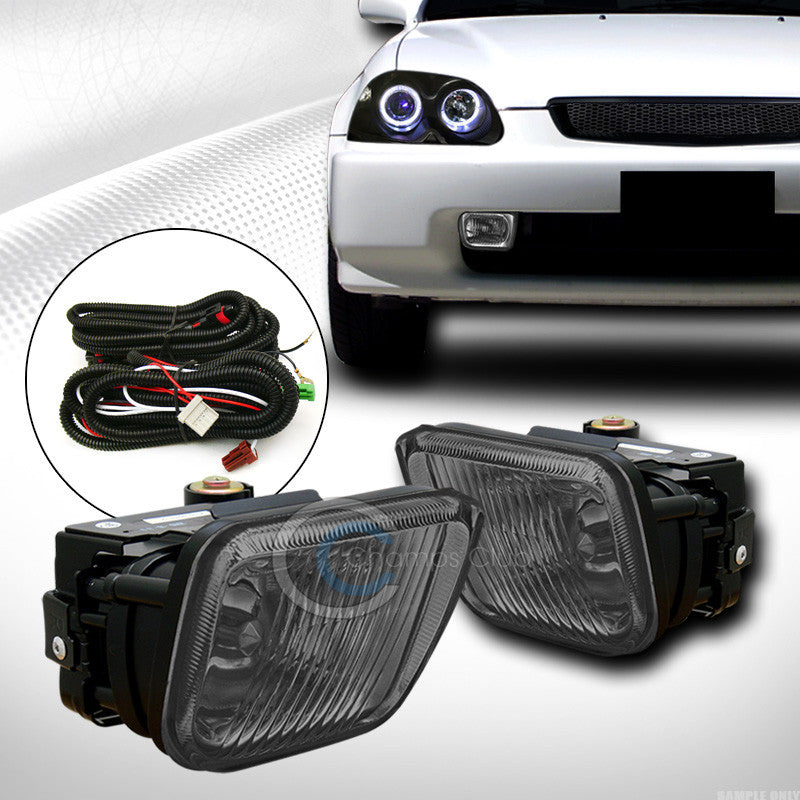 SMOKE CLEAR FRONT BUMPER FOG LIGHTS LAMPS+SWITCH+BULBS 96-98 HONDA CIVIC EK EK9