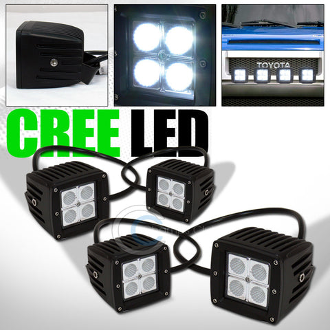 4P 12W CREE LED LIGHT BAR SPOT BEAM OFFROAD BULL GUARD ROOF BUMPER MOUNT KIT C1