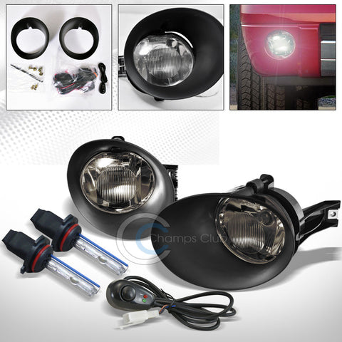6000K HID XENON+SMOKE BUMPER FOG LIGHTS+SWITCH DY 02-09 DODGE RAM/04-06 DURANGO