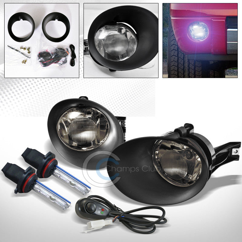 8000K HID XENON+SMOKE BUMPER FOG LIGHTS+SWITCH DY 02-09 DODGE RAM/04-06 DURANGO