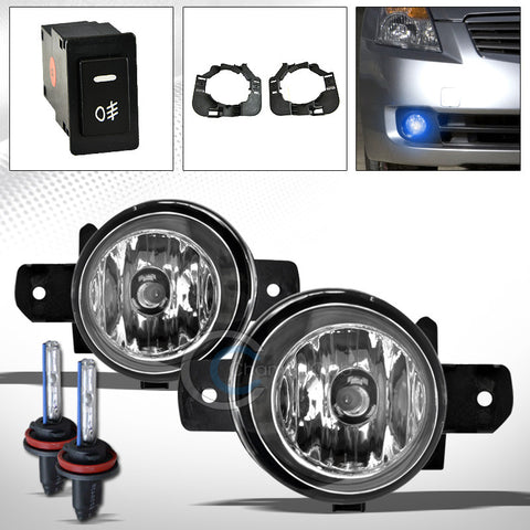 10000K HID XENON+JDM CHROME BUMPER FOG LIGHTS+SWITCH PT FOR 07+ NISSAN ALTIMA 4D